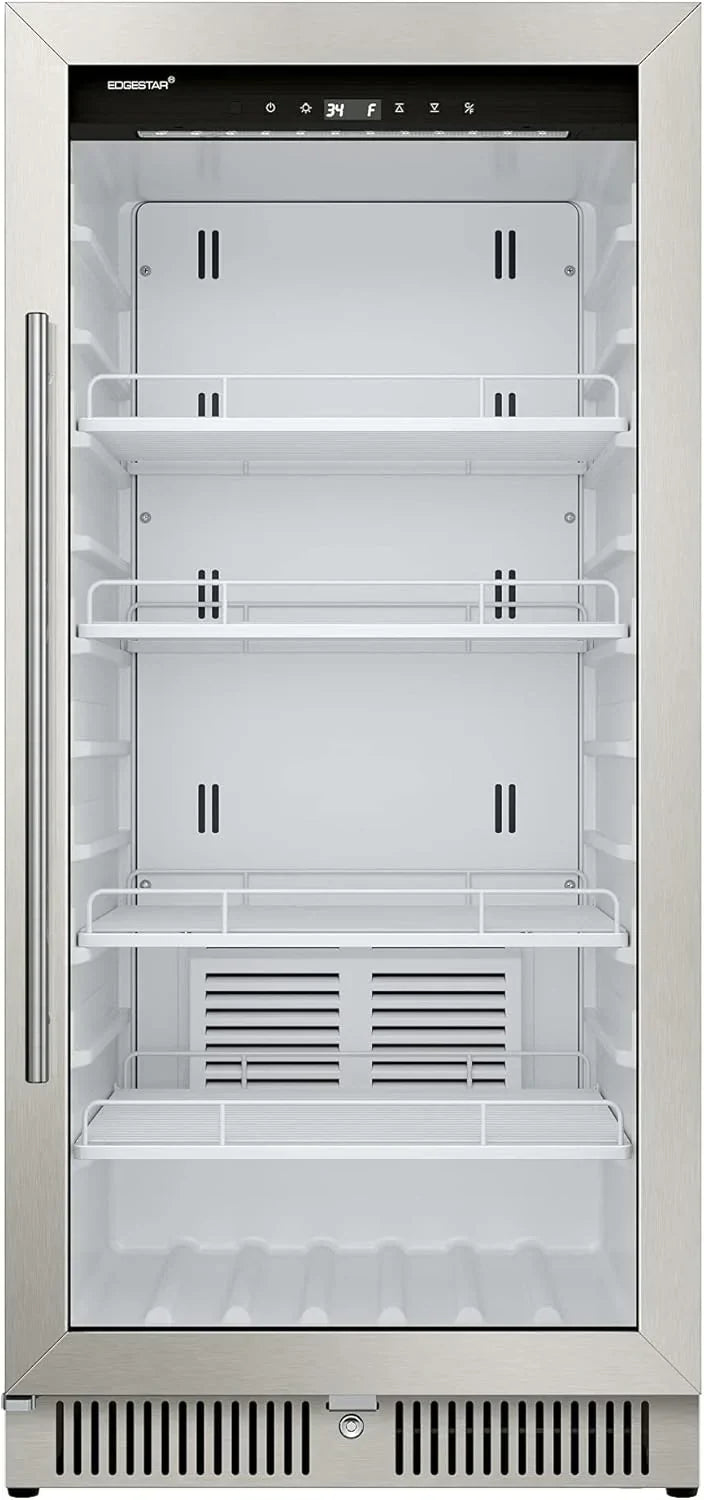 EdgeStar VBM101 22" Wide 10.1 Cu. Ft. Commercial Beverage Merchandiser – Stainless Steel, Temp Alarm, Reversible Door