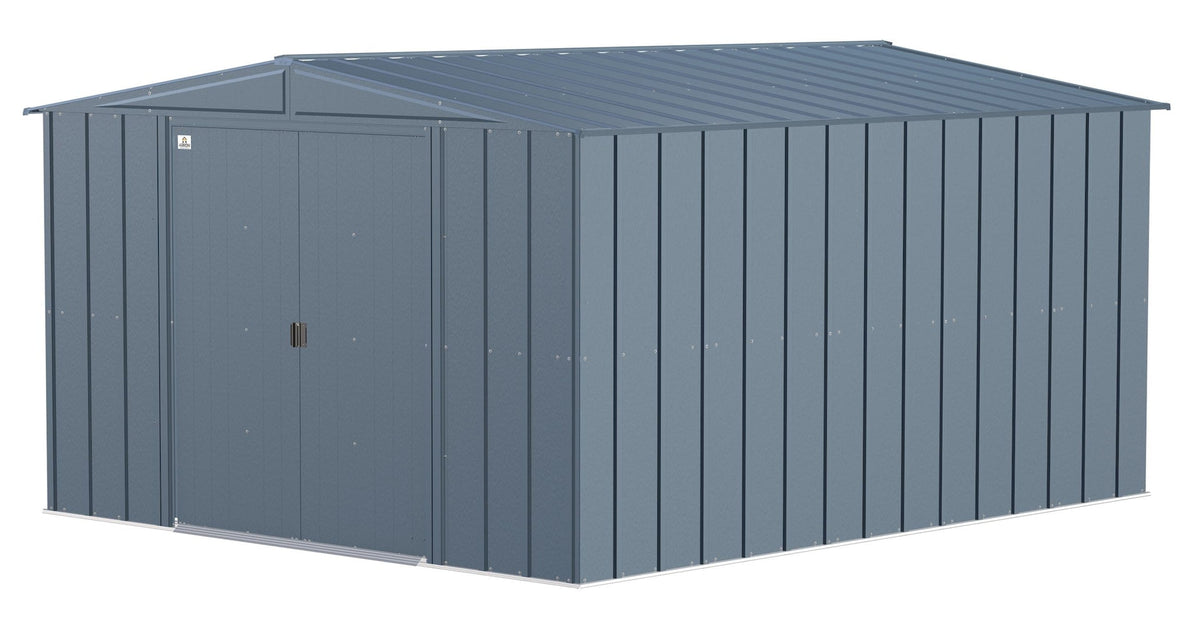 Classic Galvanized Steel Storage Shed, Blue Grey, 10-ft x 12-ft
