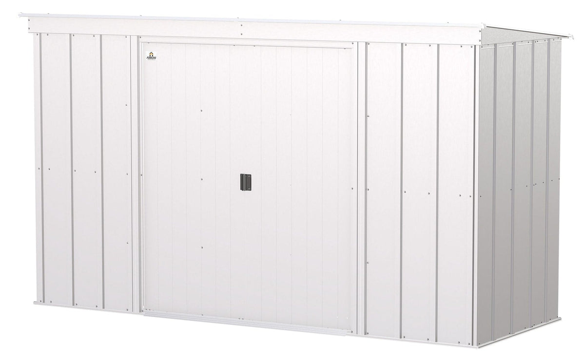 Classic Galvanized Steel Storage Shed, Flute Grey, 10-ft x 4-ft