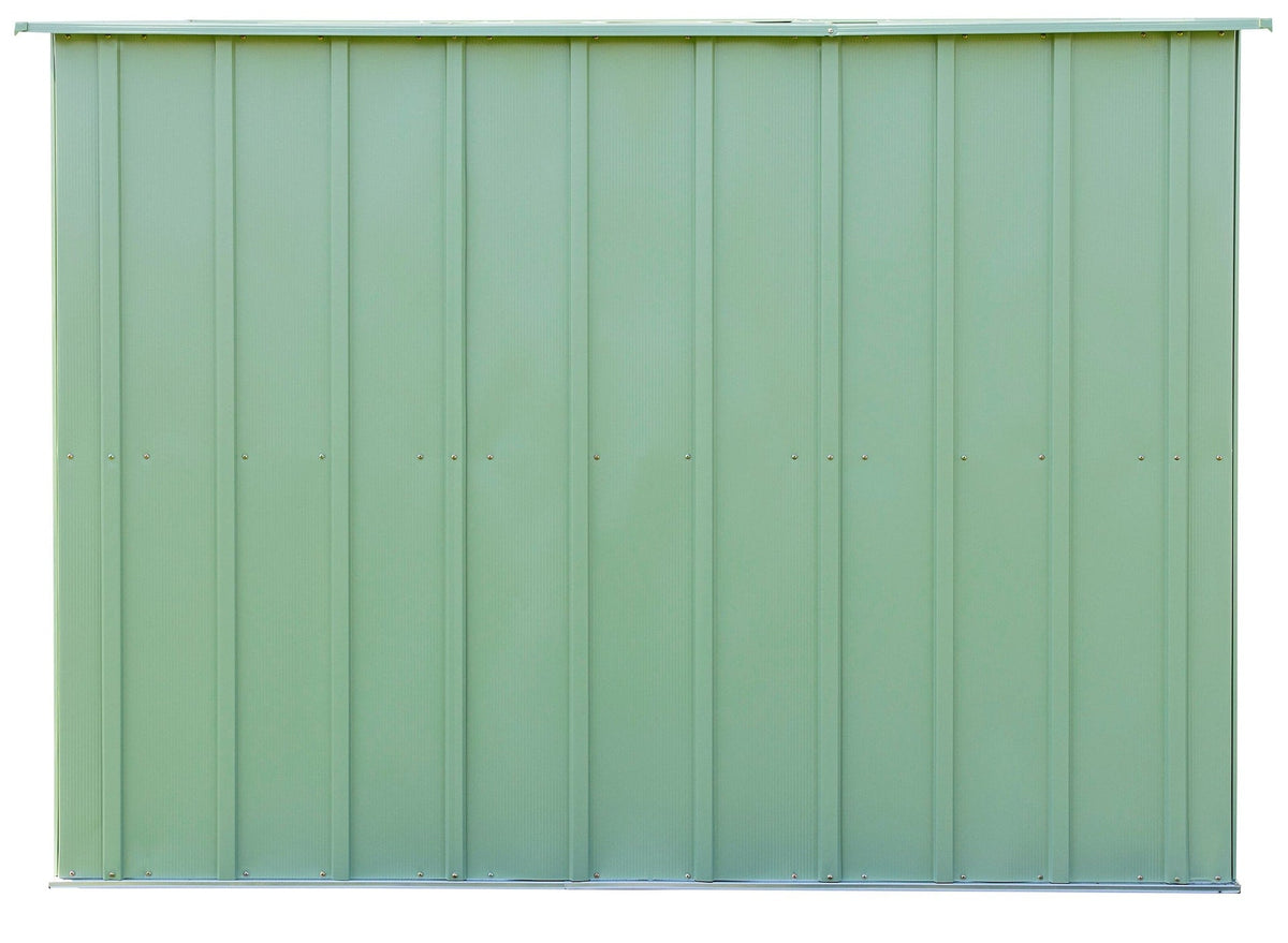 Classic Galvanized Steel Storage Shed, Sage Green, 10-ft x 8-ft