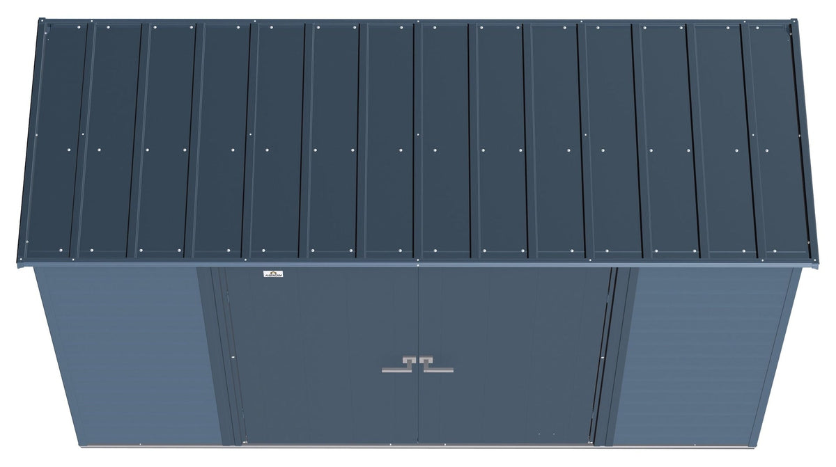 Select Galvanized Steel Storage Shed, Blue Grey, 10-ft x 4-ft