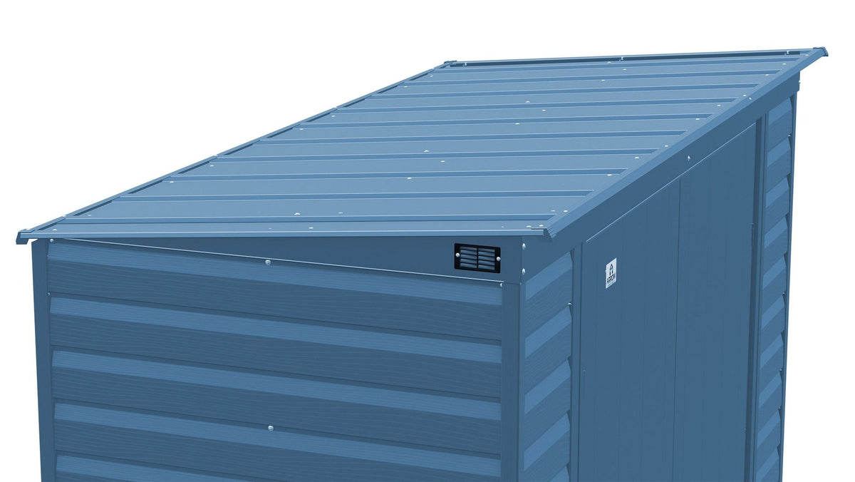 Select Galvanized Steel Storage Shed, Blue Grey, 10-ft x 4-ft