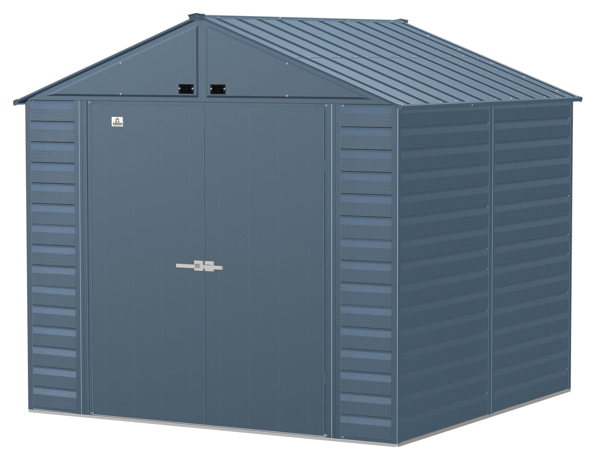Select Galvanized Steel Storage Shed, Blue Grey, 8-ft x 8-ft