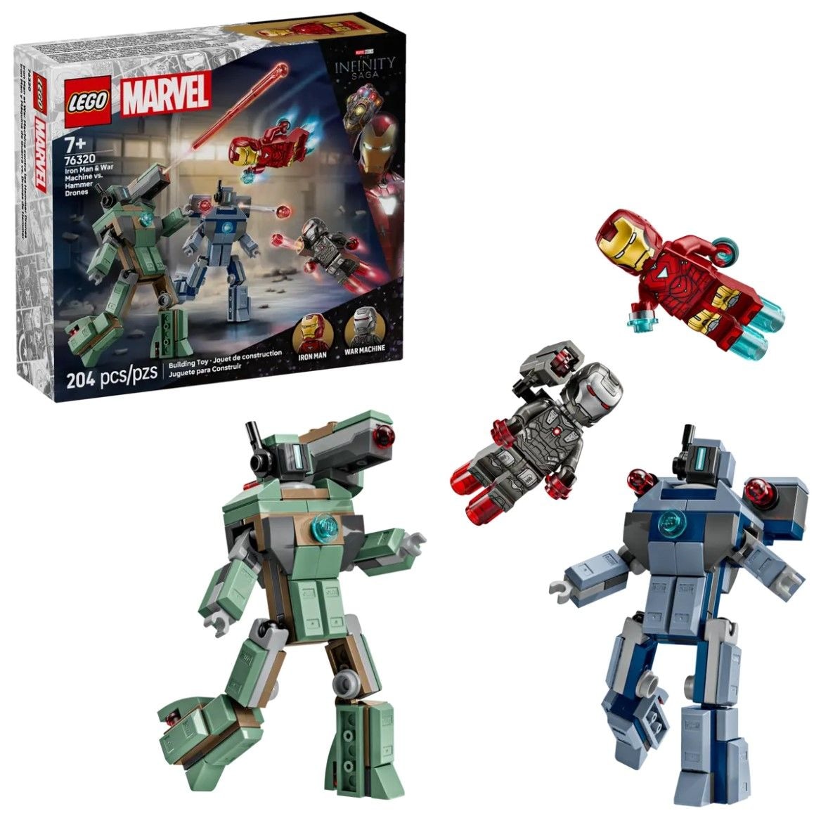 Marvel Iron Man & War Machine vs. Hammer Drones - 76320, 204-pcs, Ages 7+
