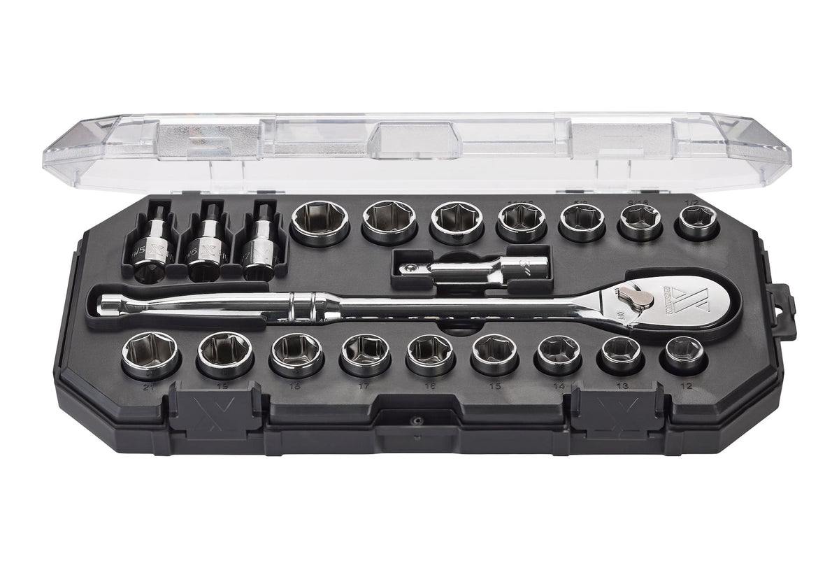 21 Piece 1/2" Drive Metric Socket Set