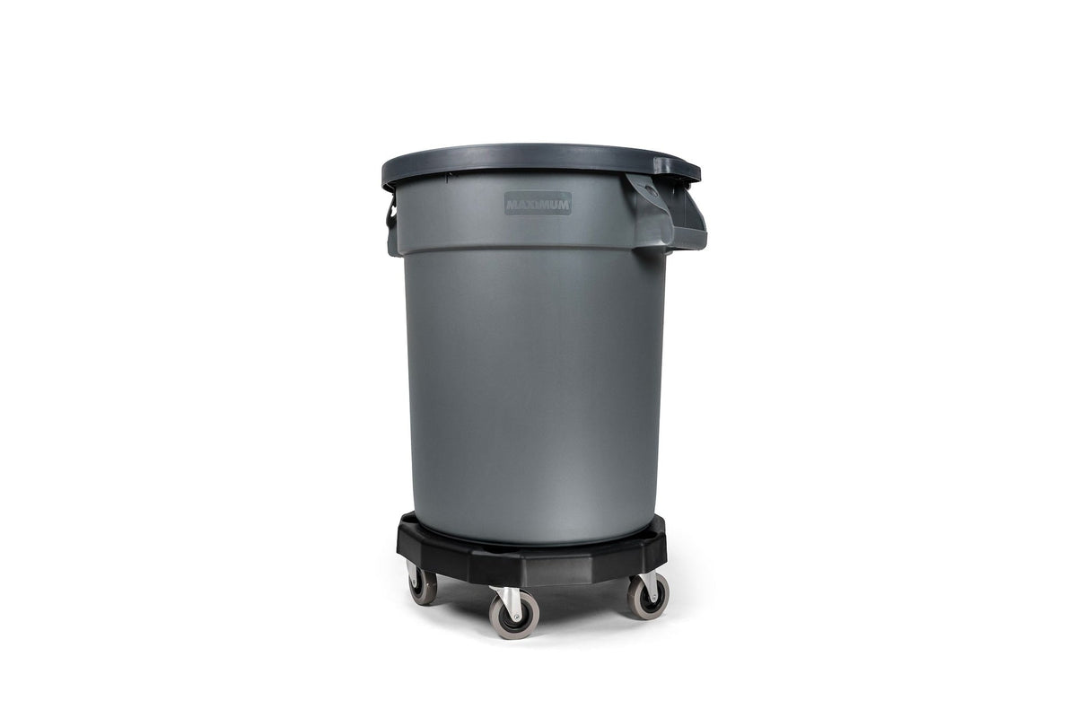 Universal Commercial Heavy-Duty Resin Garbage Can Dolly, Black