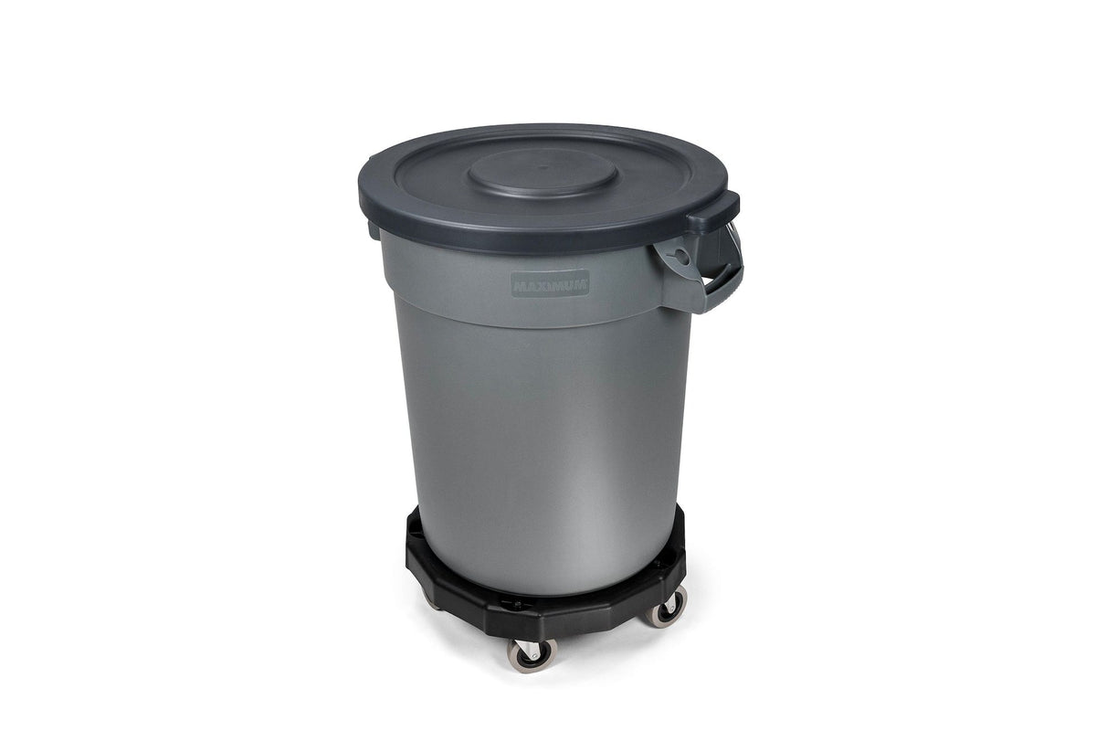 Universal Commercial Heavy-Duty Resin Garbage Can Dolly, Black