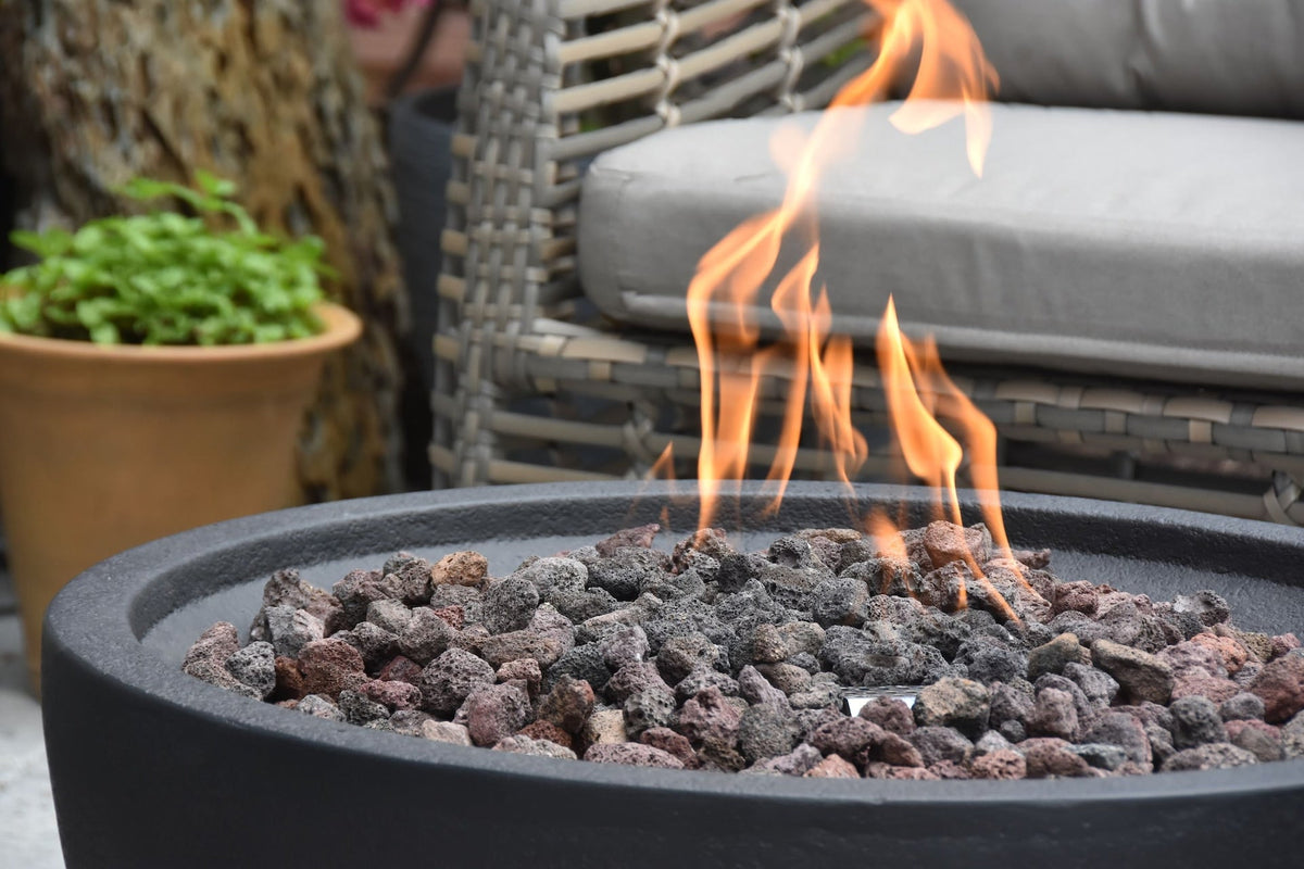 Jefferson Outdoor Gas-Fueled Fire Bowl with PVC Cover, 40,000 BTUs, 26 x 26 x 13-in