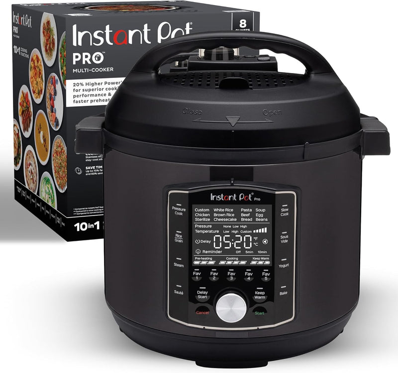 10-in-1 Pressure Cooker, Slow Cooker, Rice/Grain Cooker, Steamer, Sauté, Sous Vide, Yogurt Maker, Sterilizer, and Warmer, Includes App With Over 800 Recipes, Black G5247