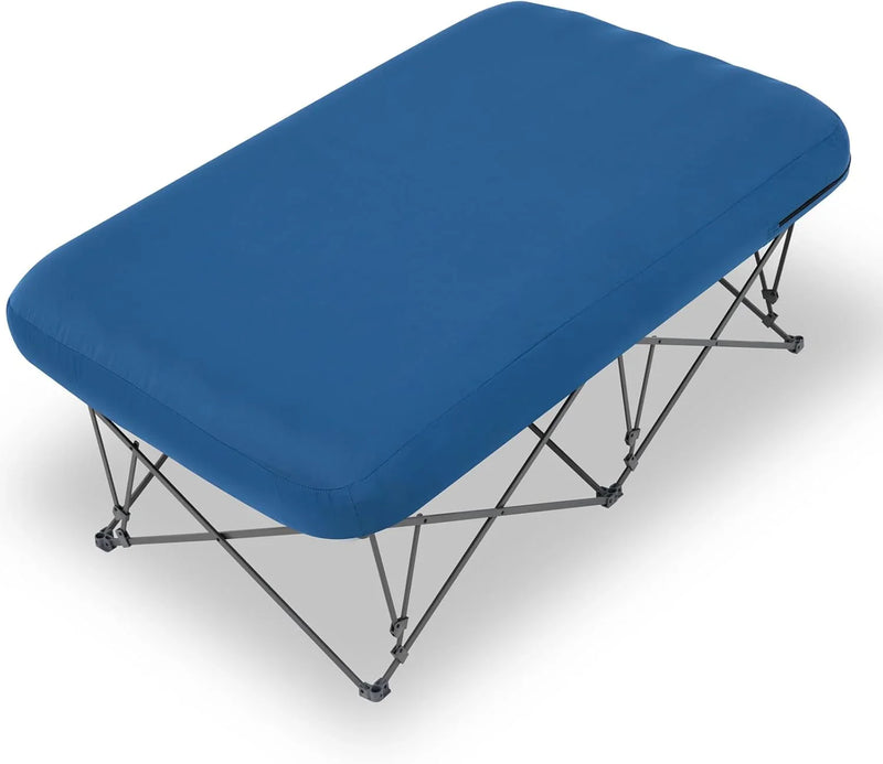 Foldable camping bed, equipped with an inflatable mattress and a portable bag, suitable for outdoor trips, camping, and beach vacations (excluding the inflatable pump) S8514