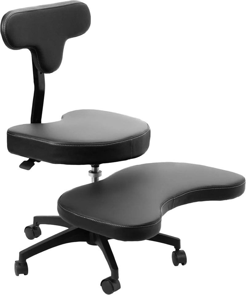 Cross-Legged Office Chair – Adjustable Height Floor Chair with Back Support for Yoga, Meditation, and ADHD (Black, CHAIR-CL02B-R) L8223