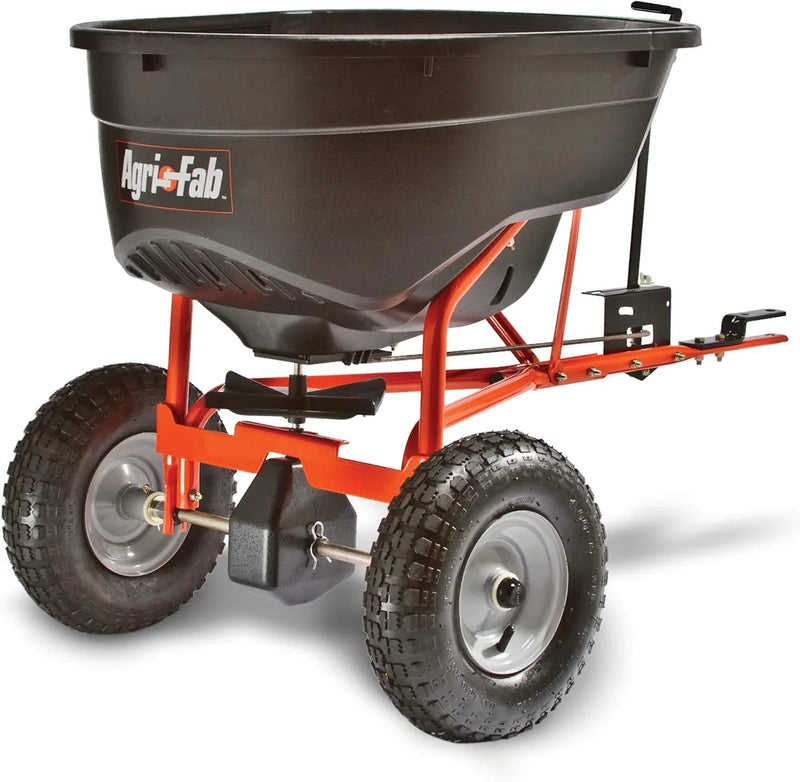 Tow-Behind Lawn & Garden Broadcast Spreader for Seed,Fertilizer,Salt,Ice Melt; Easy to use Flow Control from Seat of Riding Lawn Mower G9429