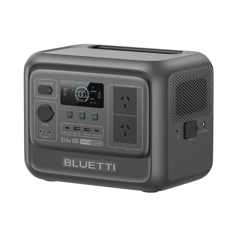 BLUETTI Elite 100 V2 Portable Solar Generator, 1024Wh LFP Battery, 1800W AC Output, Compact Backup Power for Camping and Home L5705