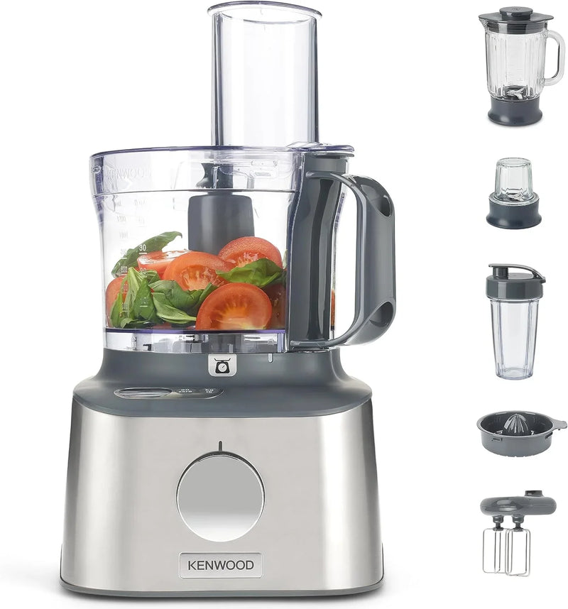 Multifunctional compact food processor, with built-in scale, equipped with 11 accessories, designed small yet powerful. J7025