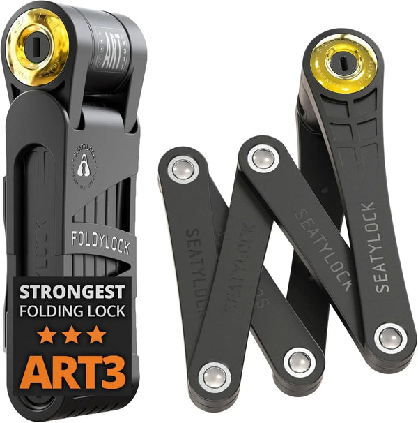 Jiu-style folding bicycle lock set - Patent technology, consisting of two sets of perfectly matching bicycle locks, each set equipped with 6 identical keys - 18/18 level heavy-duty anti-theft security protection device, with key and shell fixation de Y26