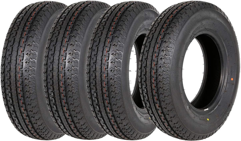 Set of 4 ST225/75R15 Radial Trailer Tire, ST225-75R15 ST 225/75R15, 10 Ply Load Range E, 117N M8226
