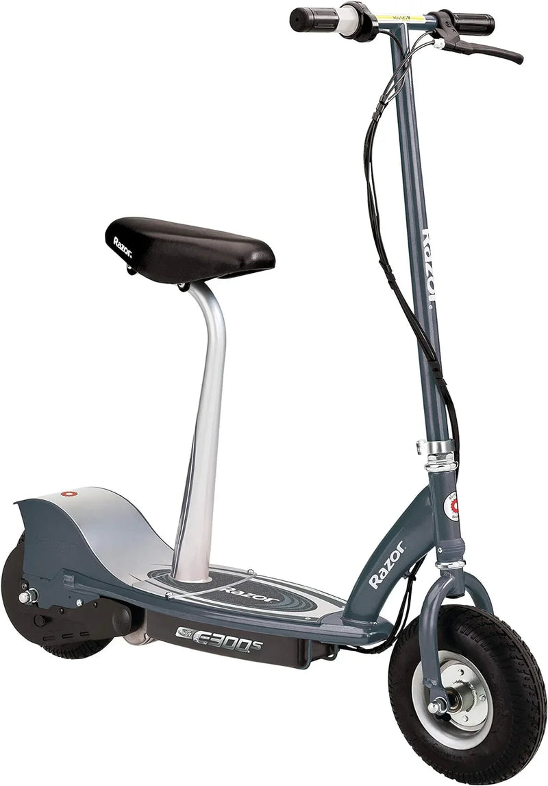 An electric scooter suitable for children over 13 years old - 9-inch inflatable tires, detachable seat, maximum speed of 15 miles per hour, maximum riding time of up to 40 minutes, suitable for users weighing no more than 220 pounds. B9361