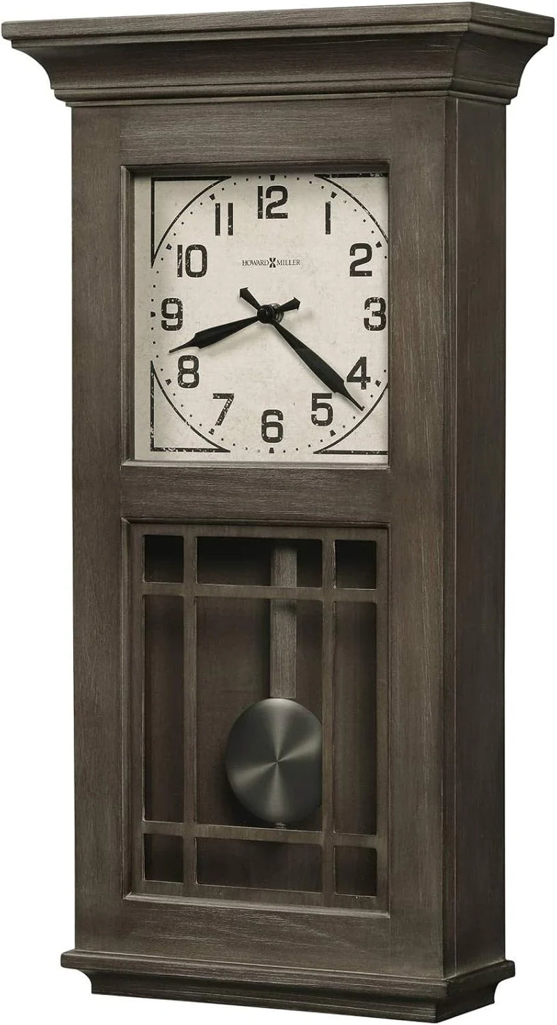 Wall clock - Vintage Bohemian lacquer design, natural recycled wood style, retro home decoration, quartz single-beat pendulum mechanism, automatic night-time bell-silencing function U6643