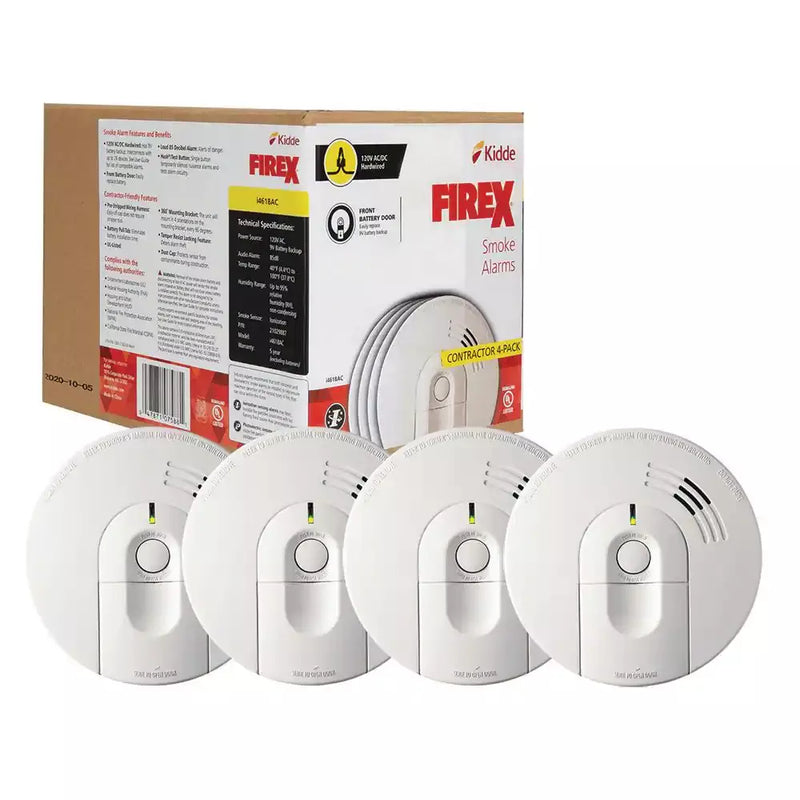 Firex 4 Pack Hardwired Smoke Detector with Ionization Sensor O1007