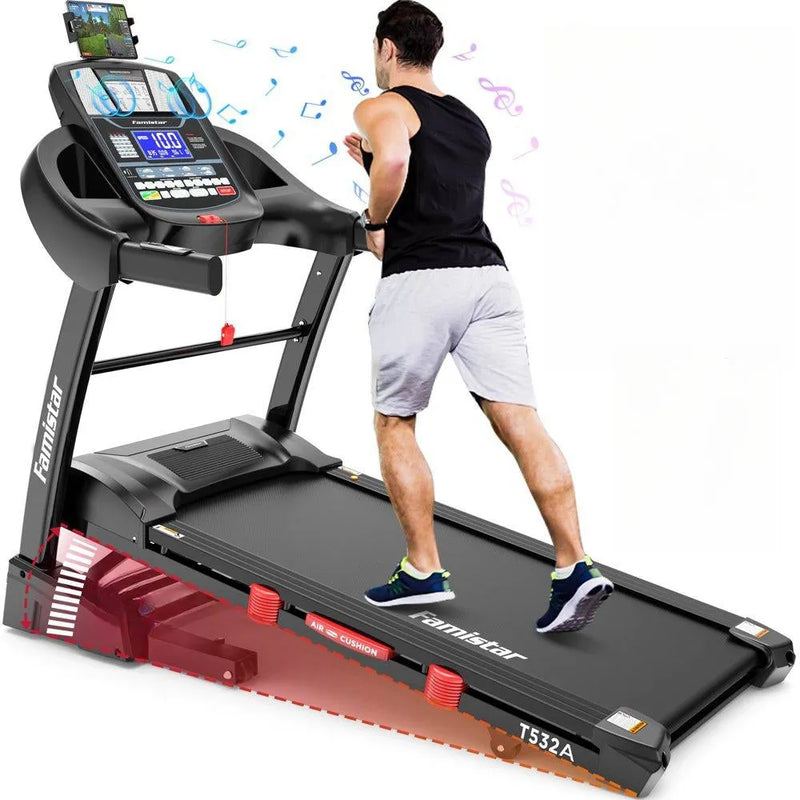Famistar Folding Treadmill for Home with 15 Levels Auto Incline, 300LB Capcity, 10MPH Fast Speed Controls P3750