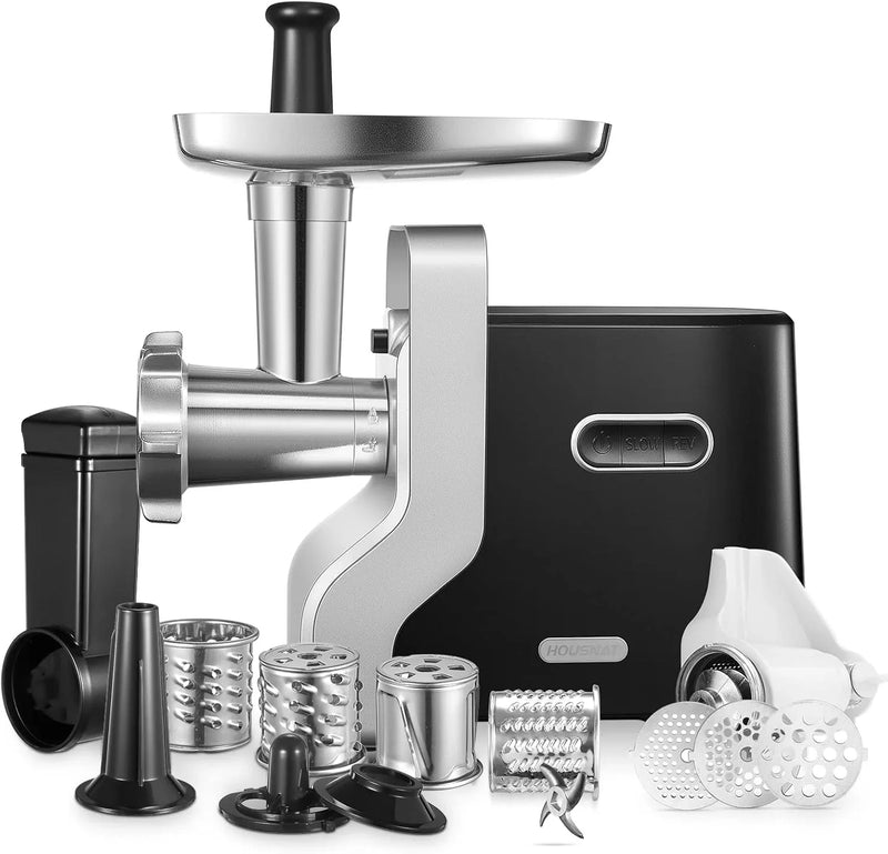 Meat Grinder Heavy Duty, 3000W Max Ultra Powerful, 5 in 1 HOUSNAT Multifunction Electric Meat Grinder, Sausage Stuffer, Slicer/Shredder/Grater, Kubbe & Tomato Juicing Kits, Home Kitchen Use K5552