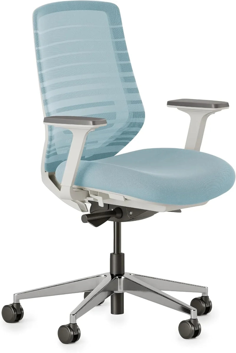 Ergonomic office chair - A versatile office chair with adjustable lumbar support, breathable mesh backrest, and stable wheels - Experience the best comfort and support - Sapphire color H0019