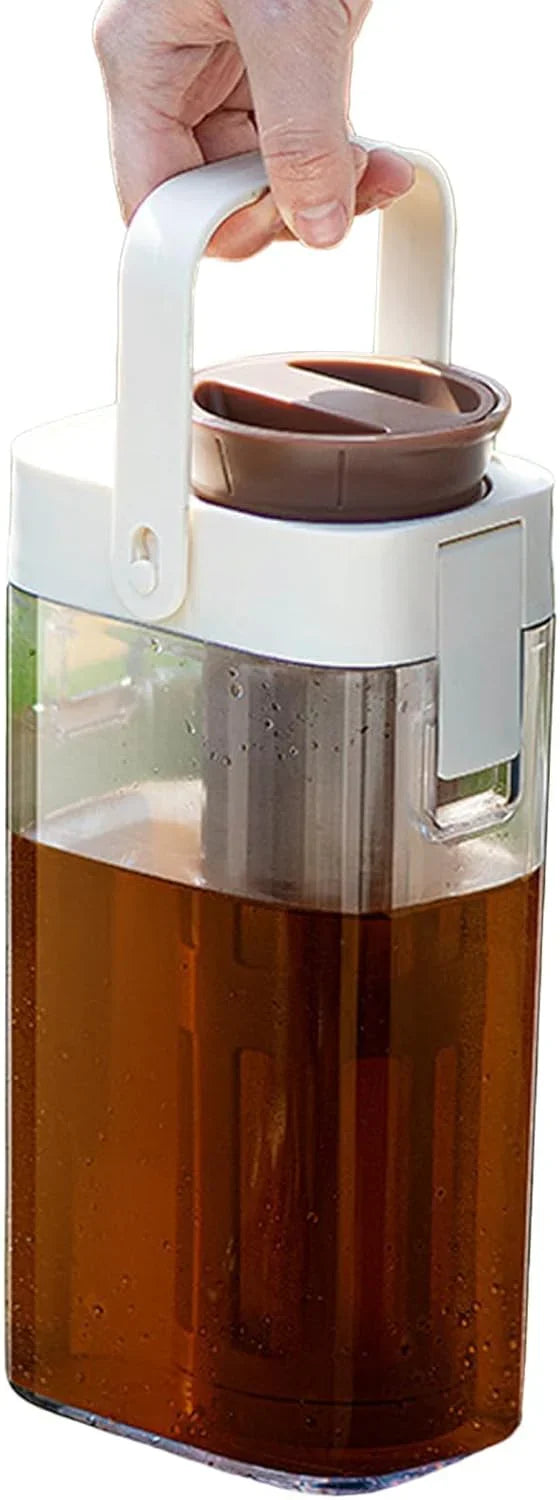 Iced Tea Pitcher, Tea Beverage Container, Leak Proof Dispenser with Transparent and Large Capacity Design for Outdoor Picnics, Parties, or Barbecues, 1 Piece O9647