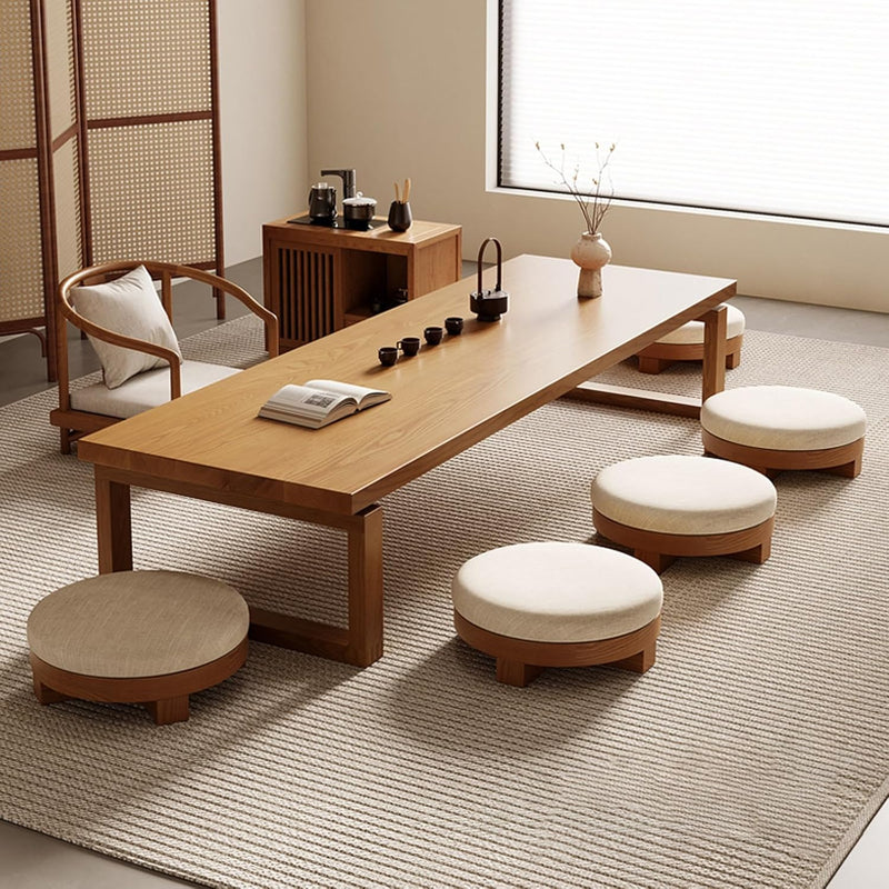 Japanese tatami coffee table,round wood coffee table,wooden coffee table living room,Japanese floor table，tea table,tatami table,low table for sitting on the floor,Walnut coffee table(100cm/39.3in) E7053