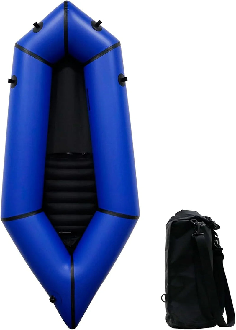 Lightweight Packrafts, TPU Inflatable Kayak for Flat Water Rafting Camping Trip/Fishing/Water Adventures 1 Person/2 Person Packraft, 330lb/660lb Weight Capacity P4461