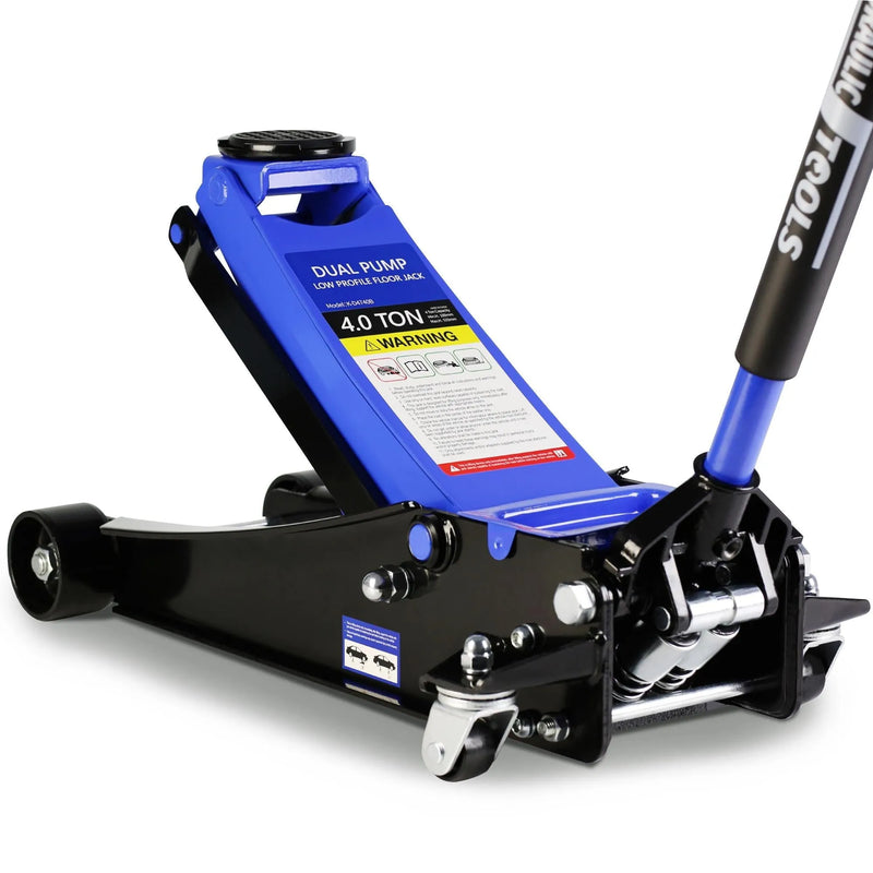 4-Ton Floor Jack, Low Profile Car Jack, Heavy-Duty Trolley Jack Car Lift with Dual Pump Pistons, Lifting Range 4"-21", 8000LBS Z0868