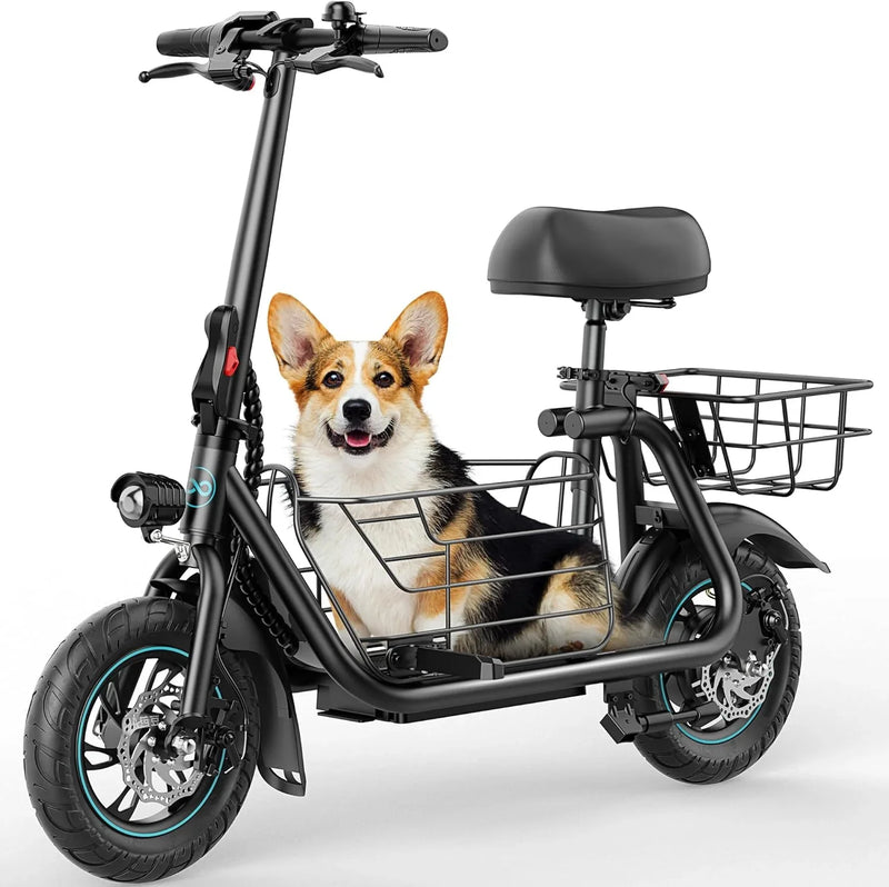 Electric Scooter with Large Basket, 550W Motor L4209