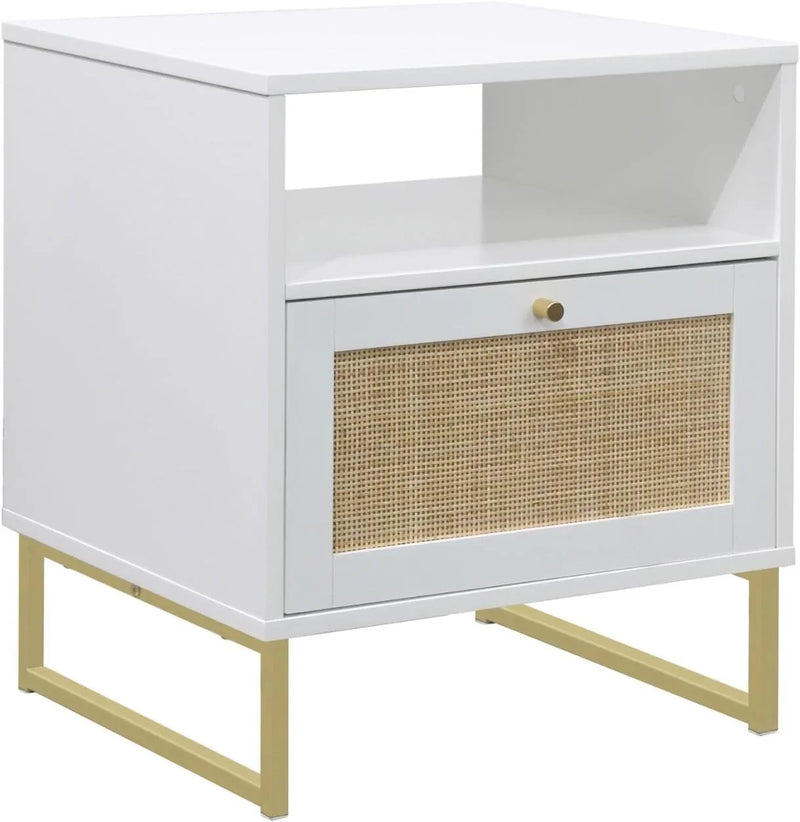 Storage-function side table and bedside cabinet set (2-piece), black oak / black O8831