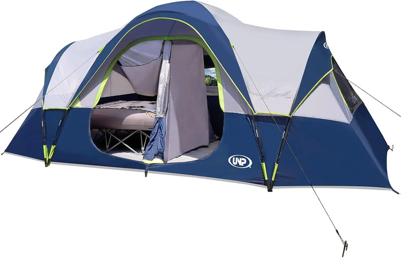 Camping Tent 10-Person-Family Tents, Parties, Music Festival Tent, Big, Easy Up, 5 Large Mesh Windows, Double Layer, 2 Room, Waterproof, Weather Resistant, 18ft x 9ft x78in O3857