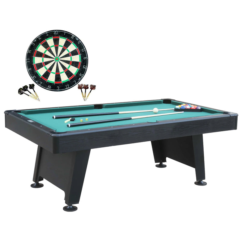Barrington Billiard 84" Arcade Pool Table with Bonus Dartboard Set, Green S3408