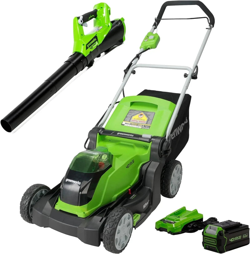 40V 17" Cordless (Push) Lawn Mower (75 Compatible Tools), 4.0Ah Battery and Charger Included D7254