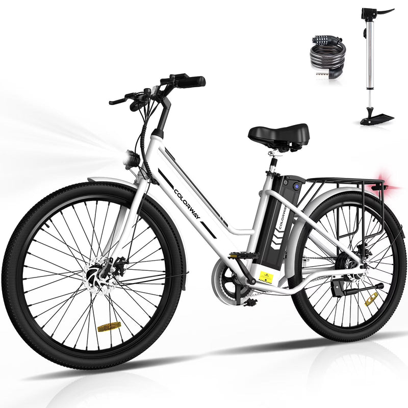 COLORWAY 26 in Electric Bike for Woman, 500W Powerful Motor, 36V 12AH Removable Battery E Bike, Max. Speed 19.9MPH Electric Bicycle UL2849 Q3084