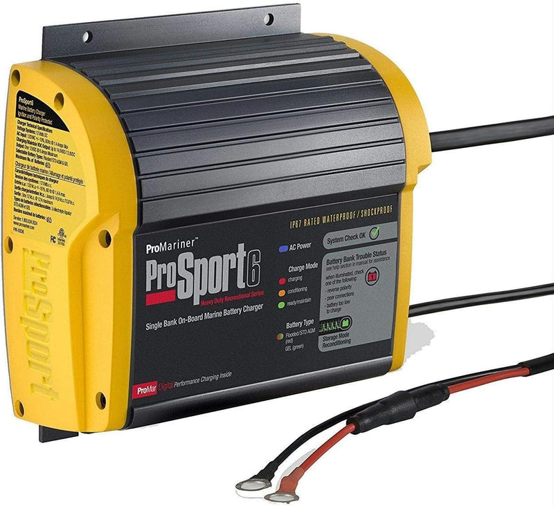 20 amperes, 12/24 volts, 2 battery packs, waterproof, waterproof battery charger for use on water. V6019