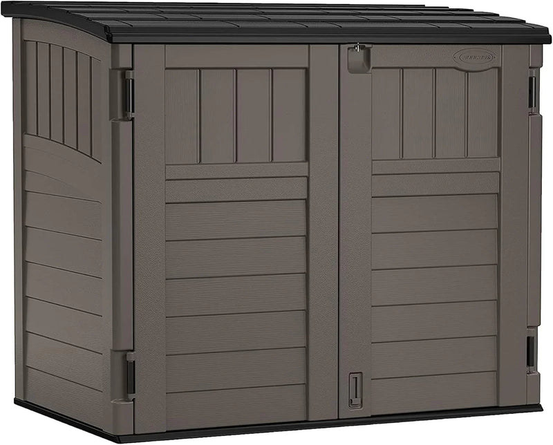 34 Cu. Ft. Horizontal Shed for Outdoor Storage w/Locking System, Stoney/Black Y1031