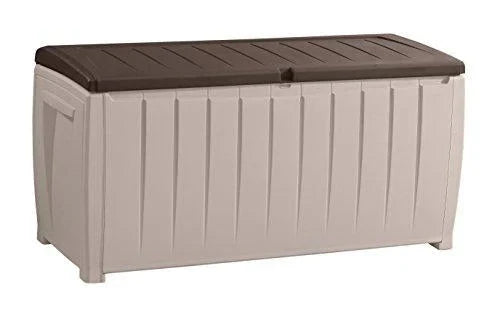 Novel Plastic Deck Storage Container Box Outdoor Patio Furniture 90 Gal, Brown C3168