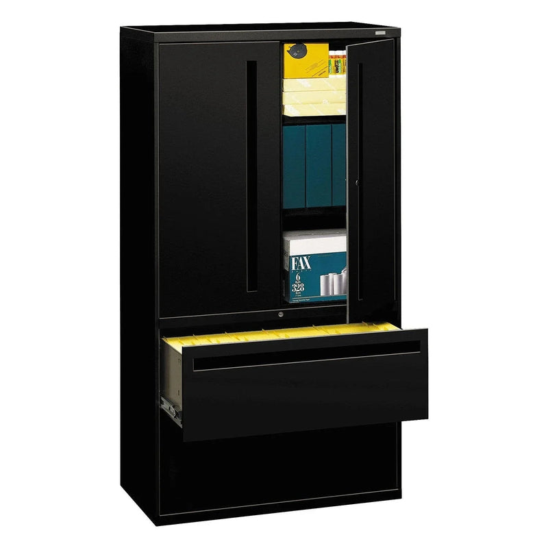Lateral File with Storage Cabinet, 36w x 18d x 64.25h, Assorted Colors B9081