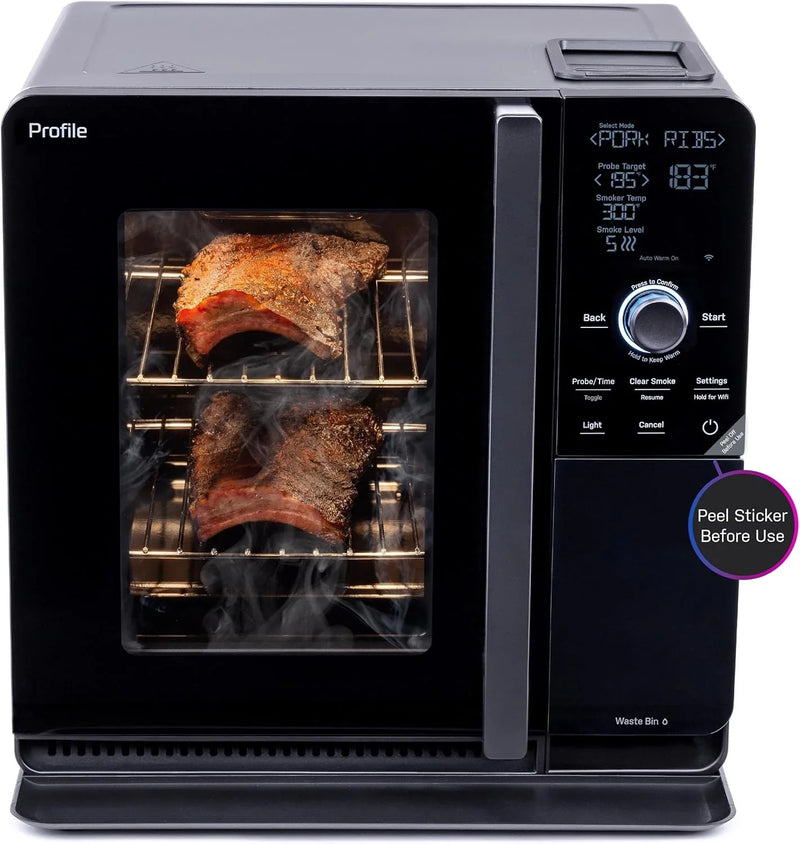 Smart Indoor Pellet Smoker, with Active Smoke Filtration, 5 Smoke Control Settings, WiFi Connected, Electric, Countertop BBQ Appliance, Black X267