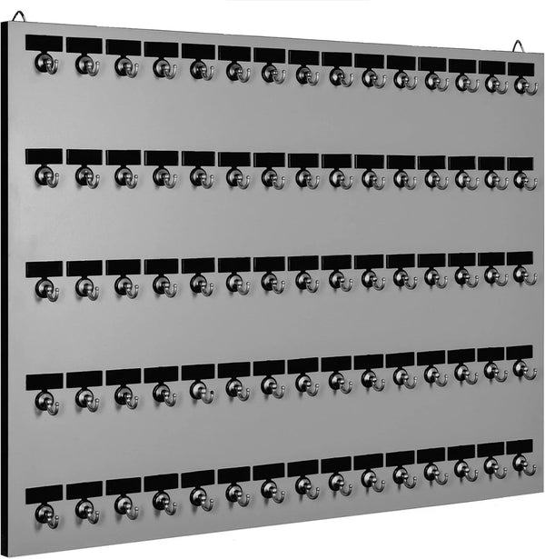 Metal key rack, equipped with 75 metal hooks fixed by bolts R9367