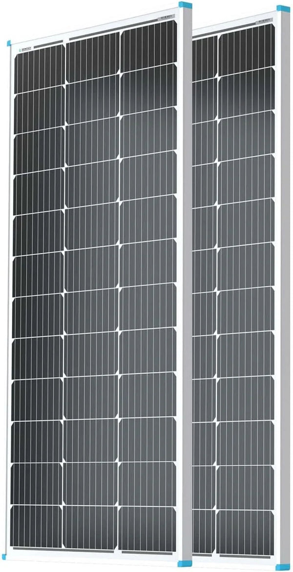 Solar Panel 100 Watt 12 Volt, High-Efficiency Monocrystalline PV Module Power Charger for RV Marine Rooftop Farm Battery and Other Off-Grid Applications, RNG-100D-SS, Single 100W G0750