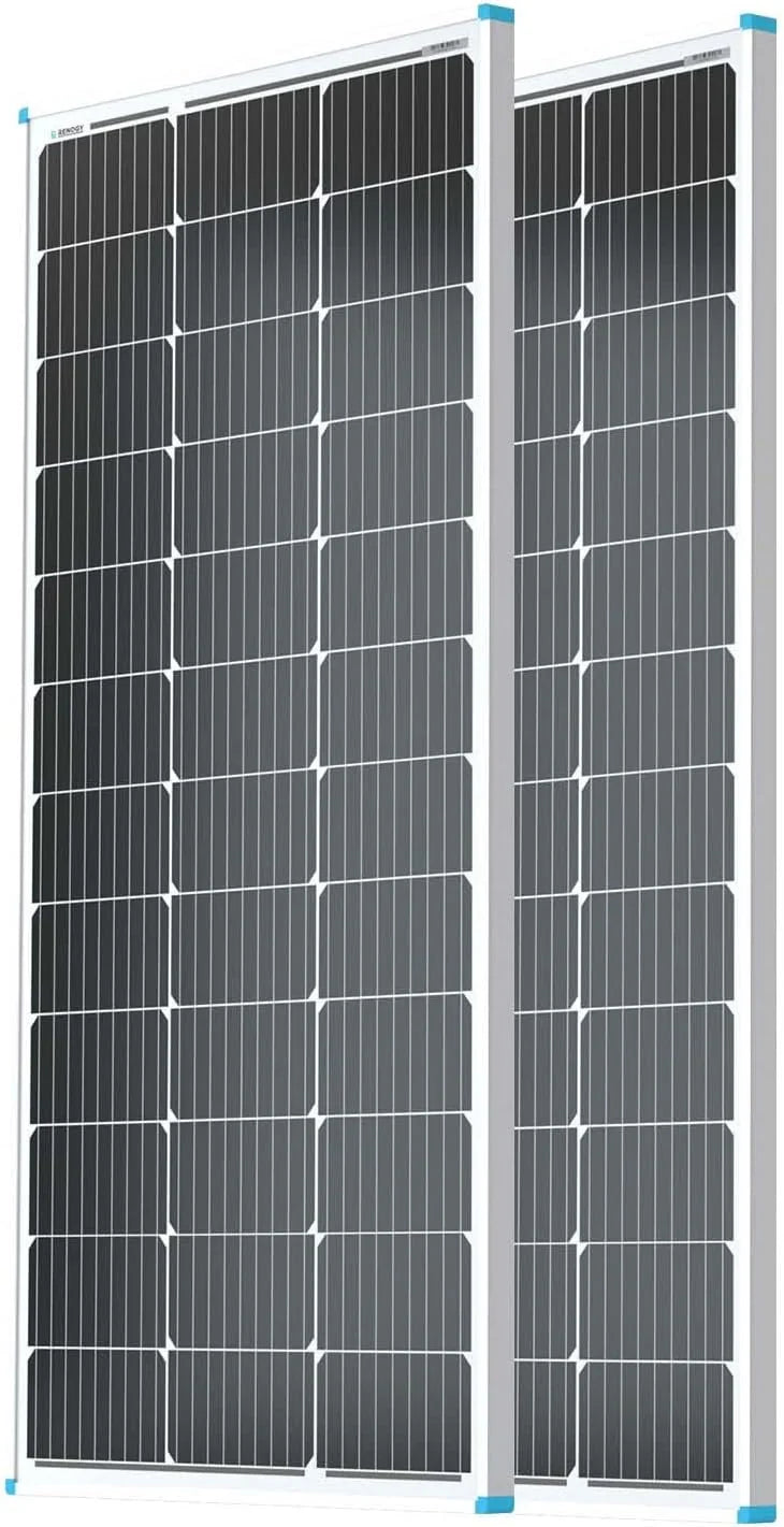 Solar Panel 100 Watt 12 Volt, High-Efficiency Monocrystalline PV Module Power Charger for RV Marine Rooftop Farm Battery and Other Off-Grid Applications, RNG-100D-SS, Single 100W G0750