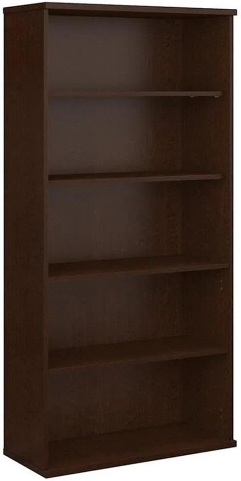 Bush Business Furniture Series C Tall 5 Shelf Bookcase in Mocha Cherry, Large Bookshelf for Home and Professional Office U1595