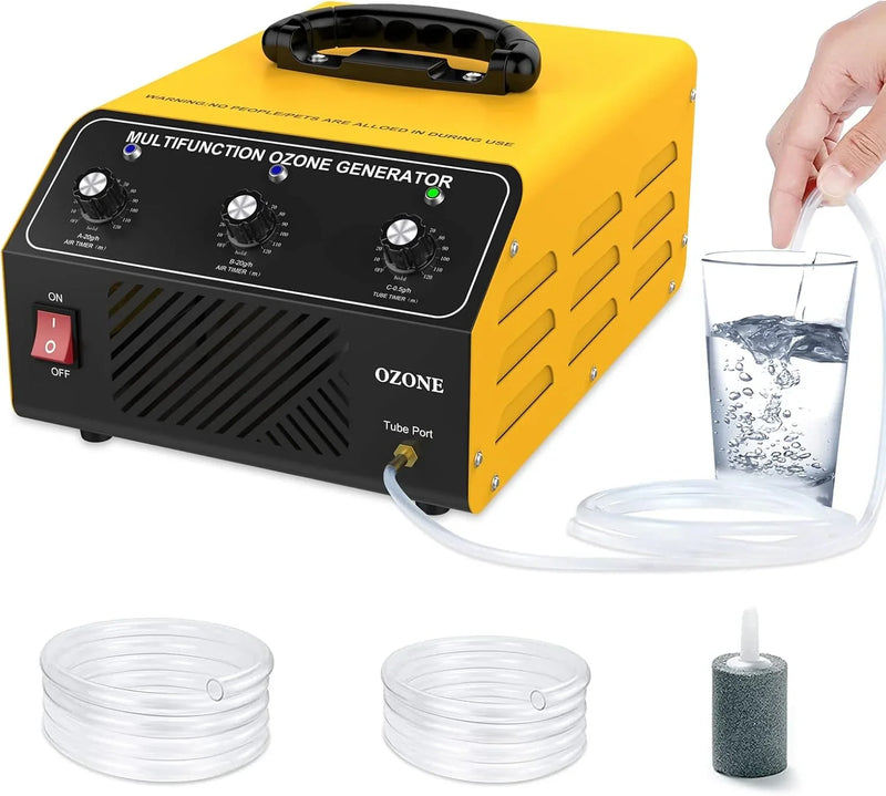 Ozone Generator 40,000 mg/hour, Dual Mode, Professional O3 Odor Eliminator, Equipped with a booster pump, 20,000 mg, 20,000 mg and 500 mg three timing functions, applicable area 7000 square feet, highly suitable for home and car use. I5425