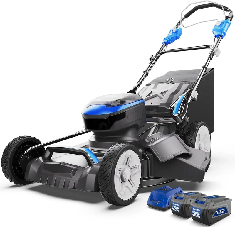 Lawn Mower 40V Brushless 18" Cordless, 5 Cutting Height Adjustments Electric Lawn Mower, Quickly Folding Within 5’s, 4.0AH Battery and Super Charger Included. R7590
