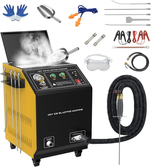 Dry Ice Blasting Machine,HTS705 Pellet Dry Ice Blasters,Industrial Dry Ice Blasting Cleaning Machine, Dry Ice Blaster Engine Cleaner Intake Valve Cleaner, Dry Ice Blast Cleaners 110V/220V L3786