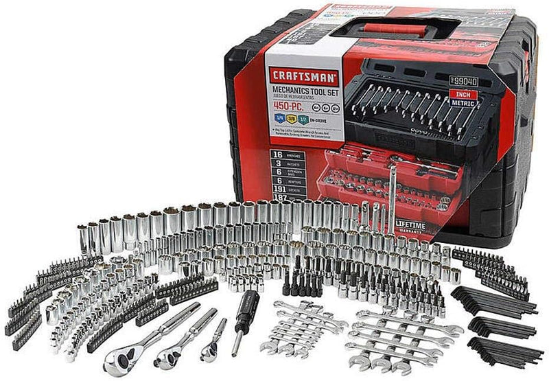 450-Piece Mechanics Tool Set, Ratchet Socket Hand Wrench Toolset Z5796