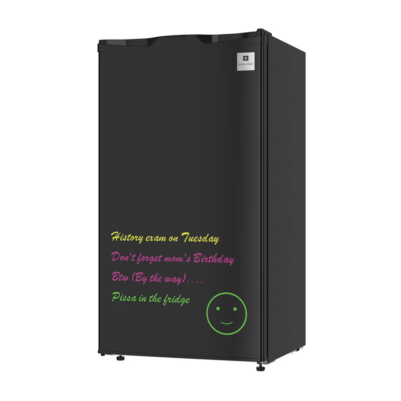 Arctic Chef 3.2 Cu. ft. Compact Refrigerator with Eraser Board Door, RFR326, Black N3185